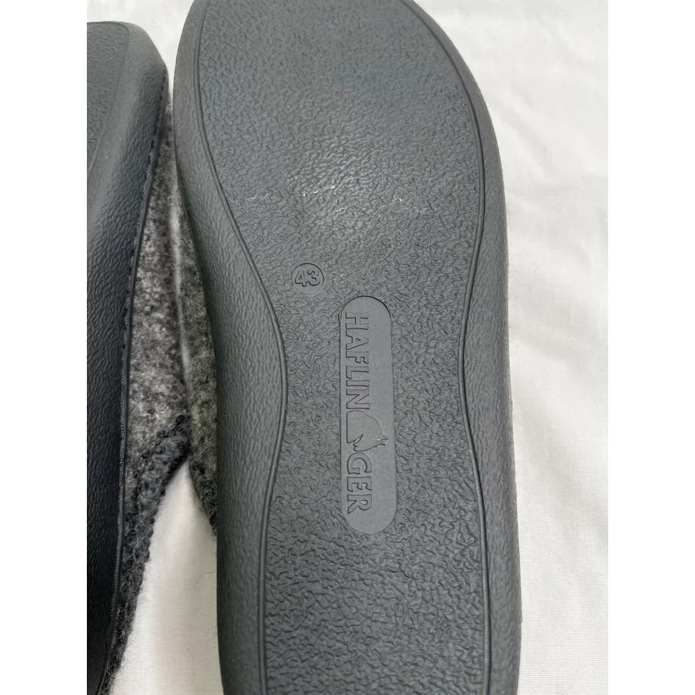 Haflinger Grey Wool Unisex Slippers 43 EU House Shoes